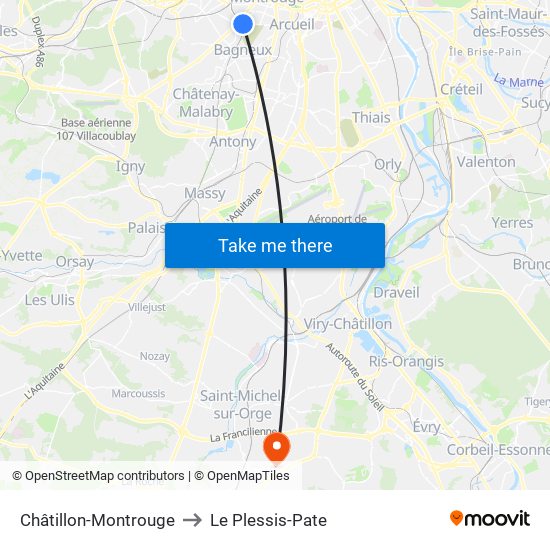 Châtillon-Montrouge to Le Plessis-Pate map