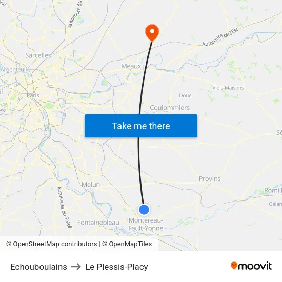 Echouboulains to Le Plessis-Placy map
