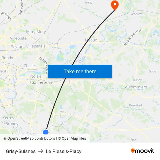 Grisy-Suisnes to Le Plessis-Placy map
