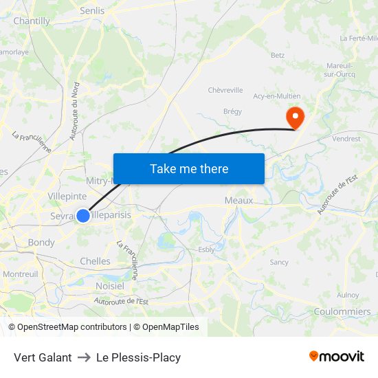 Vert Galant to Le Plessis-Placy map