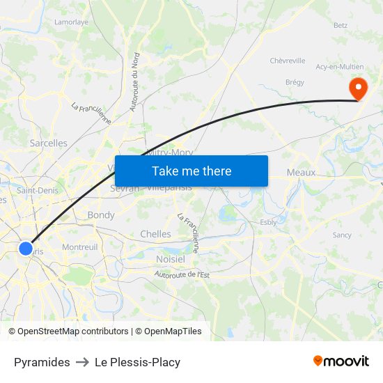 Pyramides to Le Plessis-Placy map