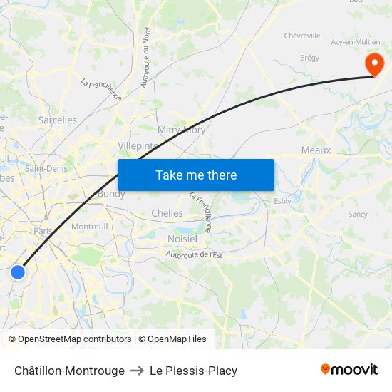 Châtillon-Montrouge to Le Plessis-Placy map