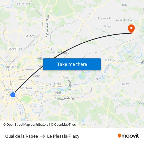 Quai de la Rapée to Le Plessis-Placy map