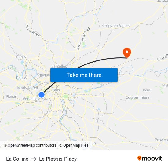 La Colline to Le Plessis-Placy map