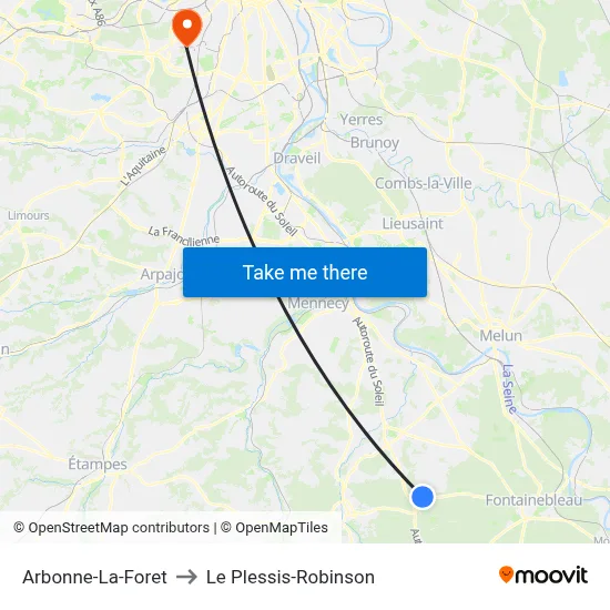 Arbonne-La-Foret to Le Plessis-Robinson map