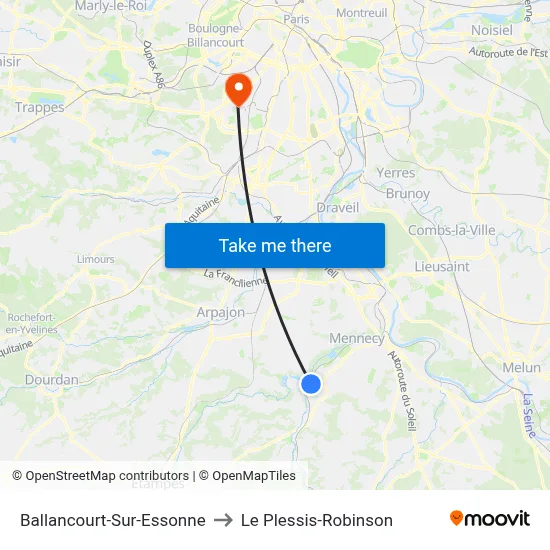 Ballancourt-Sur-Essonne to Le Plessis-Robinson map