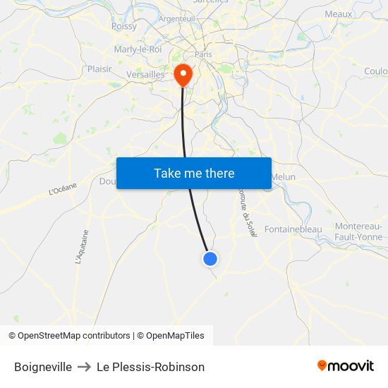Boigneville to Le Plessis-Robinson map