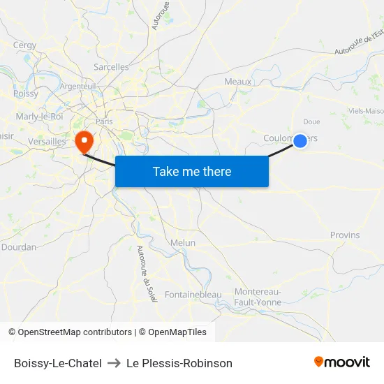 Boissy-Le-Chatel to Le Plessis-Robinson map