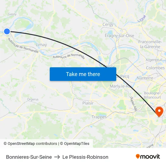 Bonnieres-Sur-Seine to Le Plessis-Robinson map