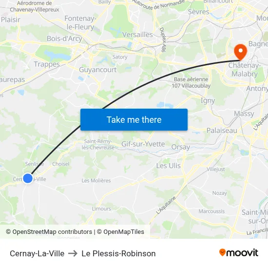 Cernay-La-Ville to Le Plessis-Robinson map