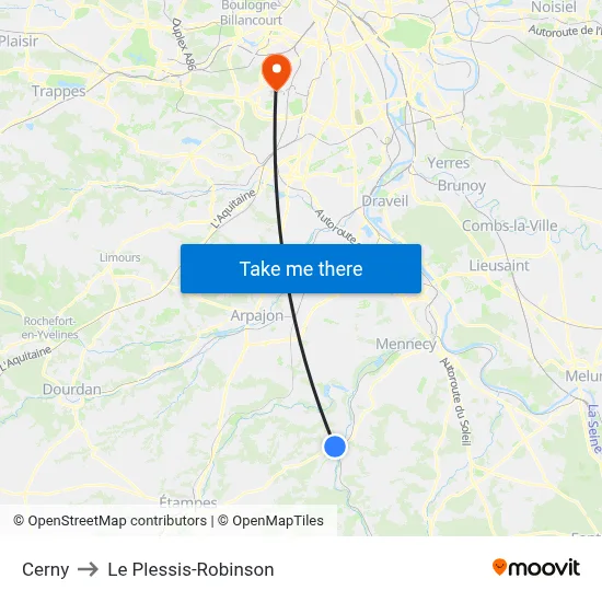 Cerny to Le Plessis-Robinson map