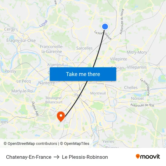 Chatenay-En-France to Le Plessis-Robinson map