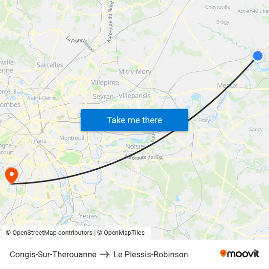 Congis-Sur-Therouanne to Le Plessis-Robinson map