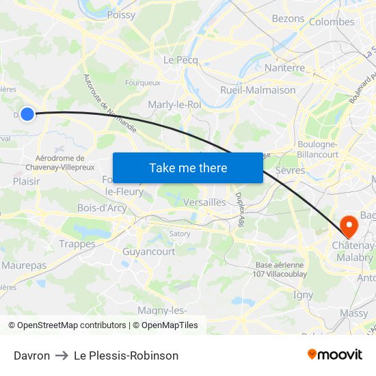 Davron to Le Plessis-Robinson map