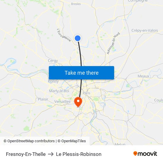 Fresnoy-En-Thelle to Le Plessis-Robinson map
