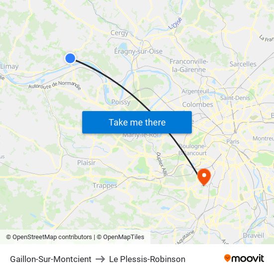 Gaillon-Sur-Montcient to Le Plessis-Robinson map
