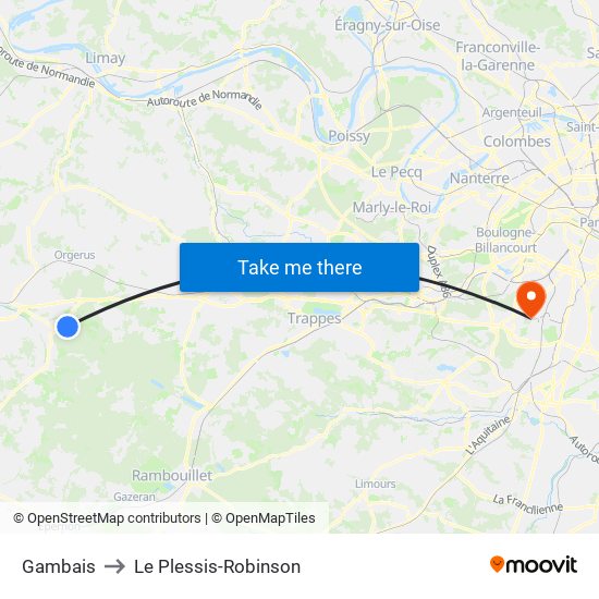 Gambais to Le Plessis-Robinson map