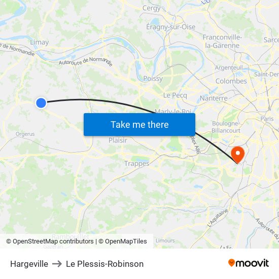 Hargeville to Le Plessis-Robinson map