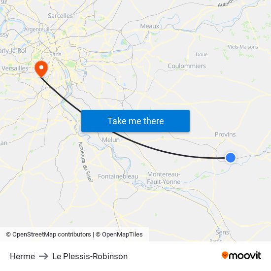 Herme to Le Plessis-Robinson map