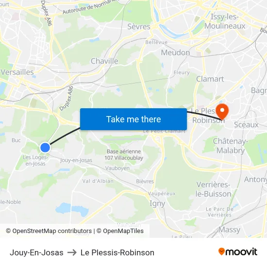 Jouy-En-Josas to Le Plessis-Robinson map