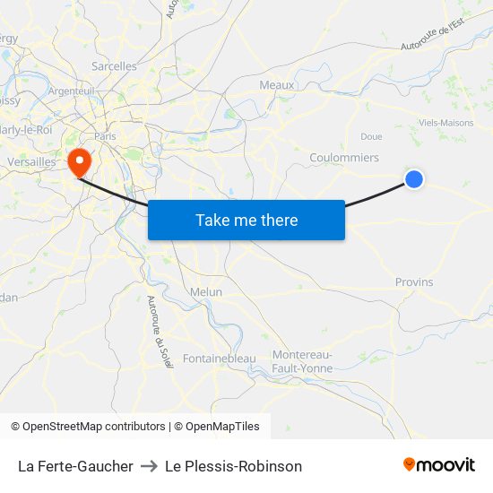 La Ferte-Gaucher to Le Plessis-Robinson map
