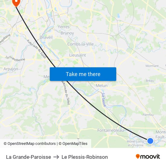 La Grande-Paroisse to Le Plessis-Robinson map