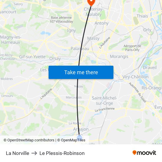 La Norville to Le Plessis-Robinson map