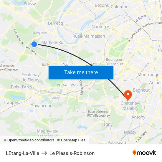 L'Etang-La-Ville to Le Plessis-Robinson map