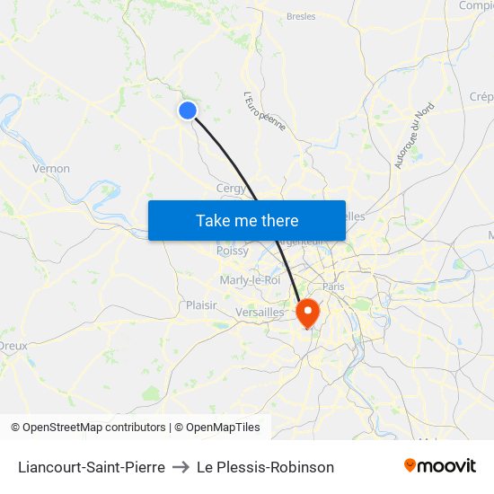 Liancourt-Saint-Pierre to Le Plessis-Robinson map