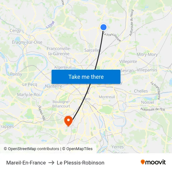 Mareil-En-France to Le Plessis-Robinson map