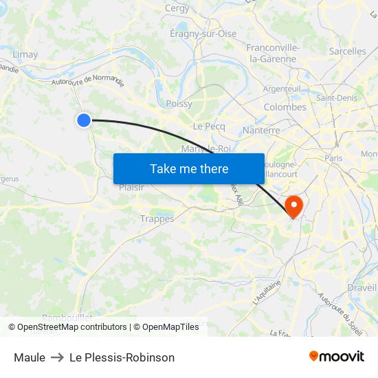 Maule to Le Plessis-Robinson map