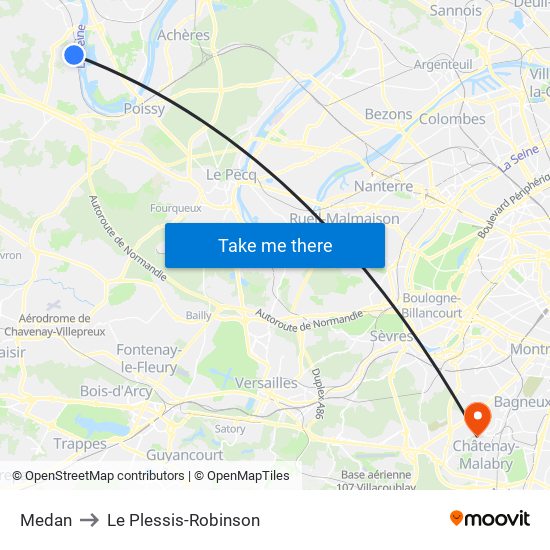 Medan to Le Plessis-Robinson map