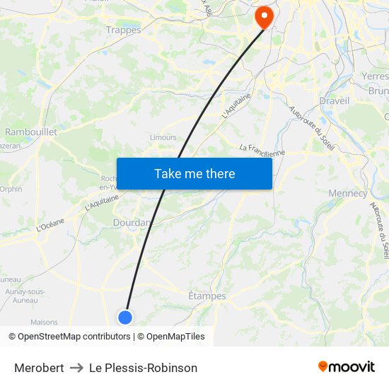 Merobert to Le Plessis-Robinson map