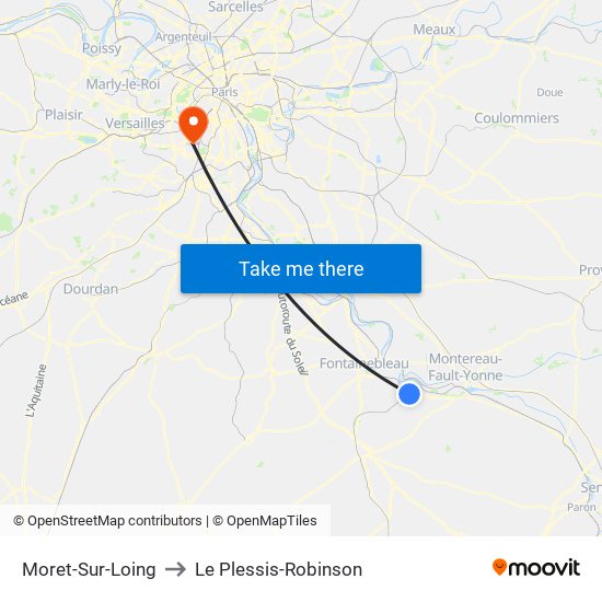 Moret-Sur-Loing to Le Plessis-Robinson map