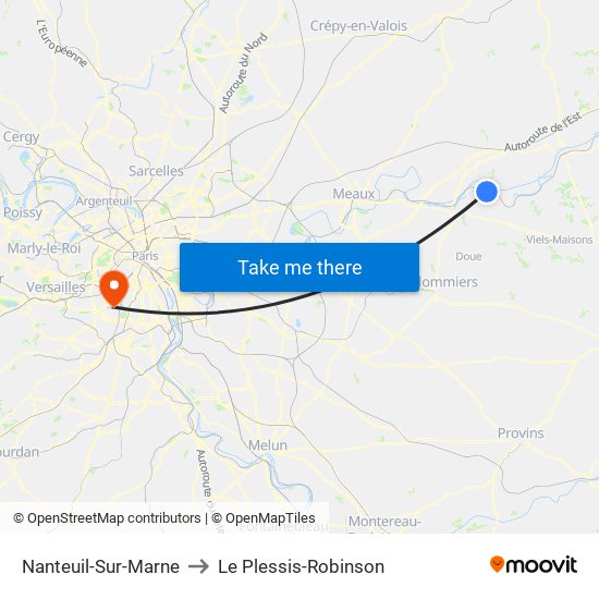 Nanteuil-Sur-Marne to Le Plessis-Robinson map