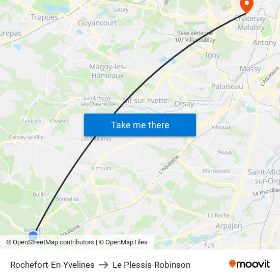 Rochefort-En-Yvelines to Le Plessis-Robinson map