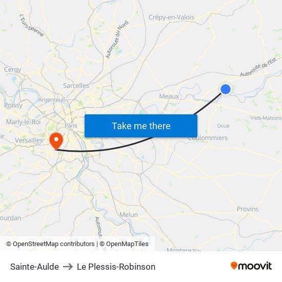 Sainte-Aulde to Le Plessis-Robinson map