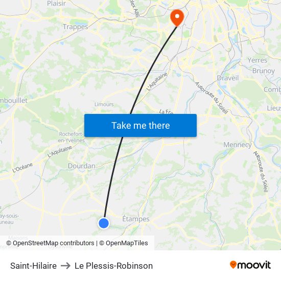 Saint-Hilaire to Le Plessis-Robinson map