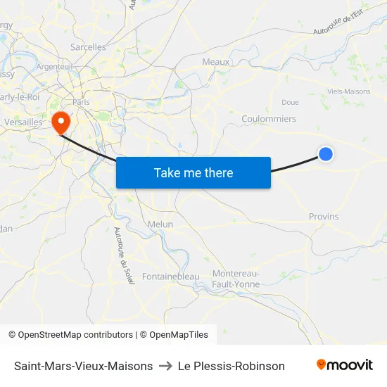 Saint-Mars-Vieux-Maisons to Le Plessis-Robinson map
