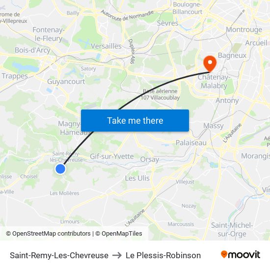 Saint-Remy-Les-Chevreuse to Le Plessis-Robinson map