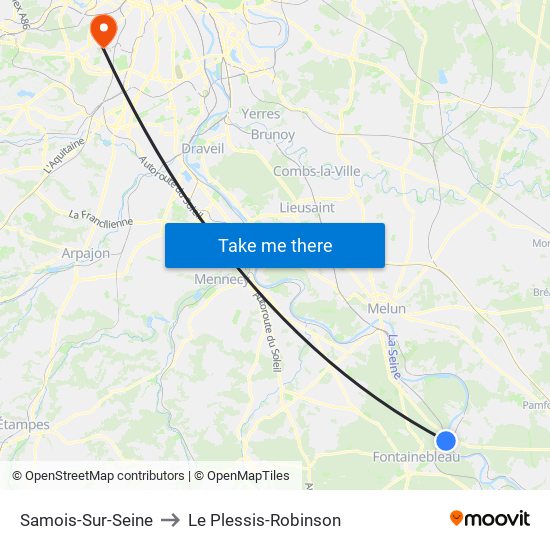 Samois-Sur-Seine to Le Plessis-Robinson map