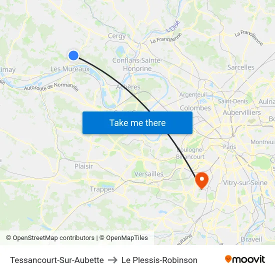 Tessancourt-Sur-Aubette to Le Plessis-Robinson map