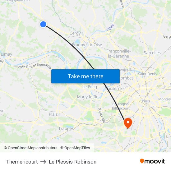 Themericourt to Le Plessis-Robinson map