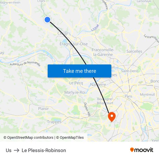 Us to Le Plessis-Robinson map