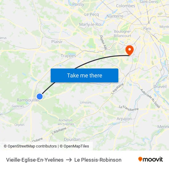 Vieille-Eglise-En-Yvelines to Le Plessis-Robinson map
