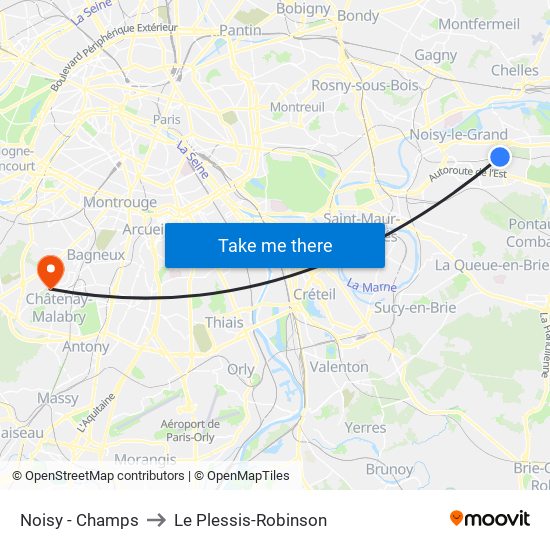 Noisy - Champs to Le Plessis-Robinson map