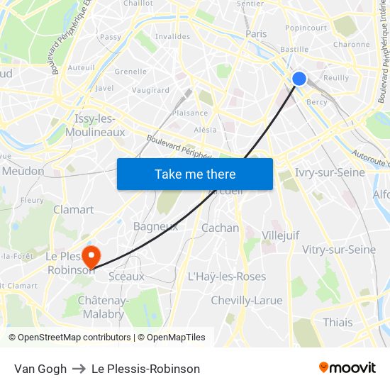 Van Gogh to Le Plessis-Robinson map