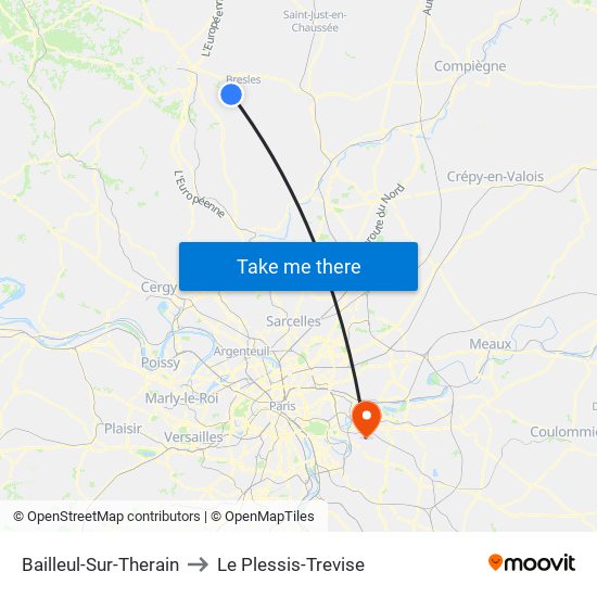 Bailleul-Sur-Therain to Le Plessis-Trevise map