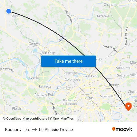 Bouconvillers to Le Plessis-Trevise map