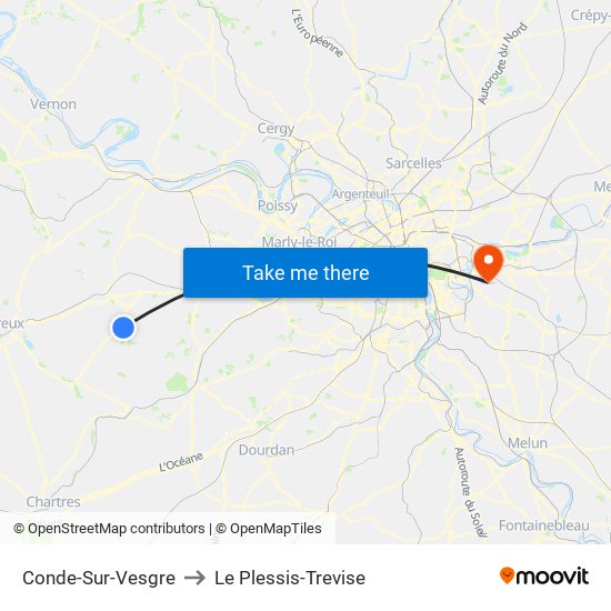 Conde-Sur-Vesgre to Le Plessis-Trevise map